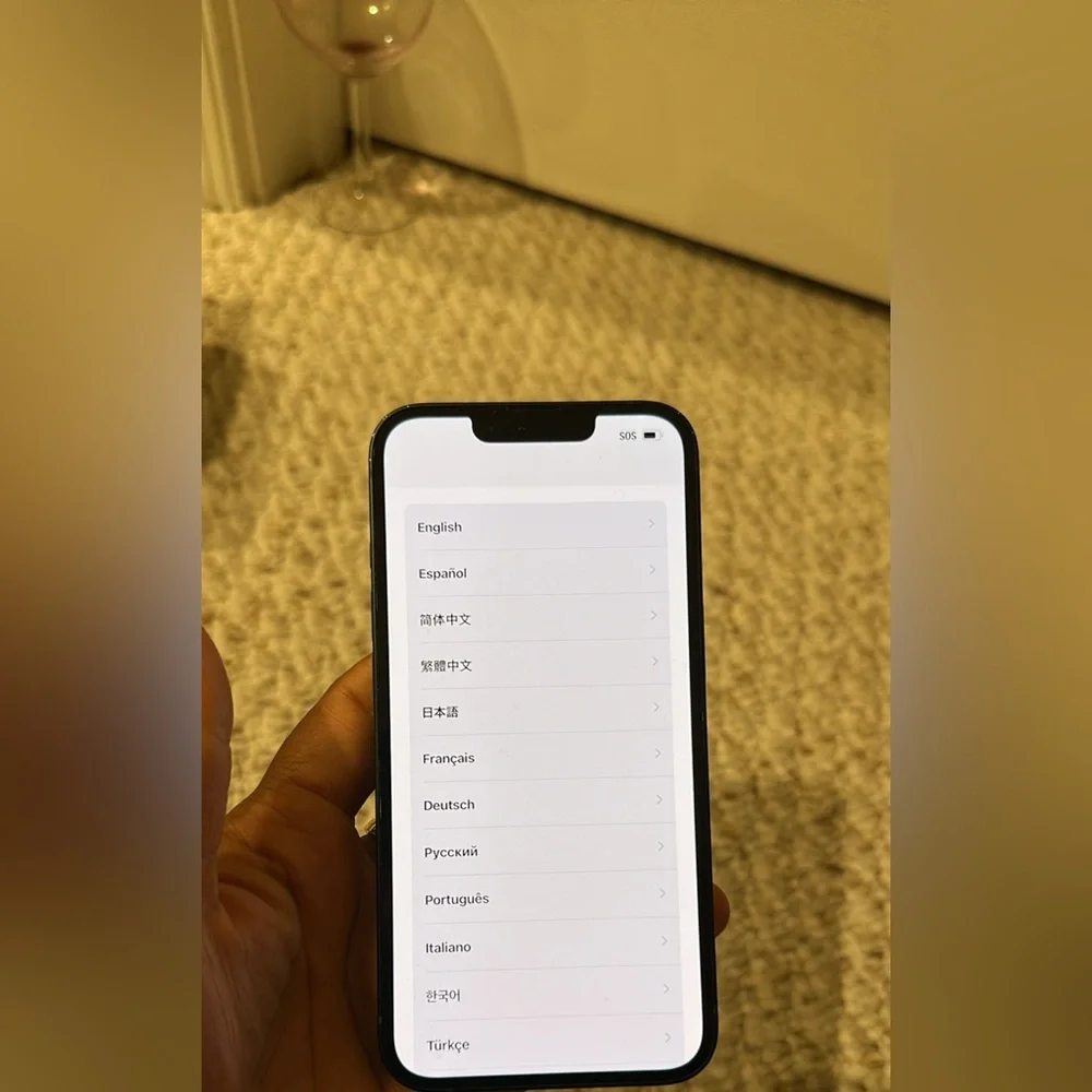 Black Smartphone with Blue Screen